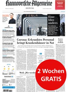 Titelblatt der Zeitschrift Hannoversche Allgemeine Zeitung