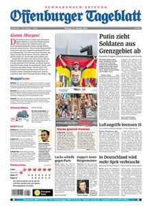 Titelblatt der Zeitschrift Offenburger Tageblatt - Schwarzwald Zeitung