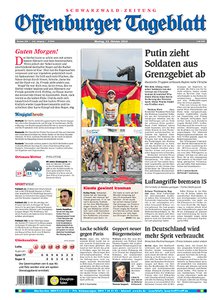 Titelblatt der Zeitschrift Offenburger Tageblatt - Schwarzwald Zeitung
