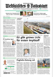 Titelblatt der Zeitschrift Die Lokalzeitung - WESTFÄLISCHES VOLKSBLATT
