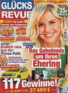 Titelblatt der Zeitschrift GLÜCKS REVUE im Geschenkabo