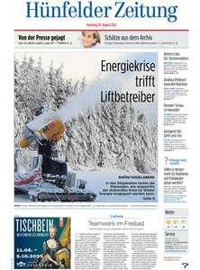 Titelblatt der Zeitschrift Hünfelder Zeitung