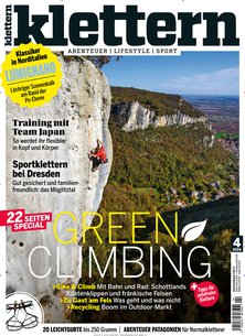 Titelblatt der Zeitschrift klettern im Geschenkabo