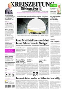 Titelblatt der Zeitschrift Kreiszeitung Böblinger Bote