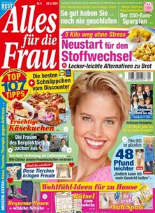 Titelblatt der Zeitschrift Alles für die Frau im Prämienabo