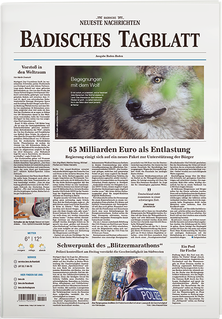 Titelblatt der Zeitschrift Badisches Tagblatt