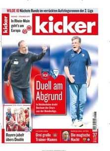 Titelblatt der Zeitschrift kicker im Prämienabo