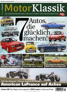 Titelblatt der Zeitschrift Motor Klassik im Geschenkabo