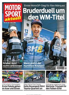 Titelblatt der Zeitschrift MOTORSPORT aktuell Leser werben