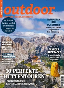 Titelblatt der Zeitschrift outdoor im Prämienabo