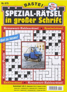 Titelblatt der Zeitschrift SPEZIAL-RÄTSEL in großer Schrift Leser werben