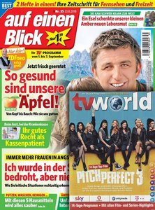 Titelblatt der Zeitschrift auf einen Blick mit tv world Leser werben
