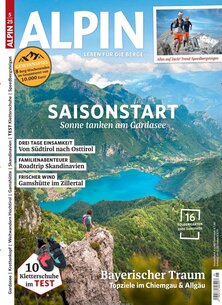 Titelblatt der Zeitschrift ALPIN im Geschenkabo