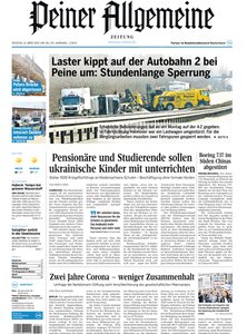 Titelblatt der Zeitschrift Peiner Allgemeine Zeitung