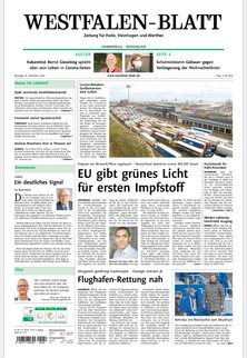 Titelblatt der Zeitschrift Die Lokalzeitung - WESTFALEN-BLATT