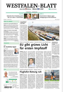 Titelblatt der Zeitschrift Die Lokalzeitung - WESTFALEN-BLATT