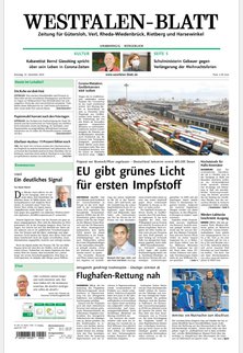 Titelblatt der Zeitschrift Die Lokalzeitung - WESTFALEN-BLATT