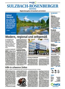 Titelblatt der Zeitschrift Sulzbach-Rosenberger Zeitung