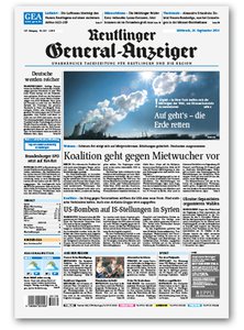 Titelblatt der Zeitschrift Reutlinger General-Anzeiger