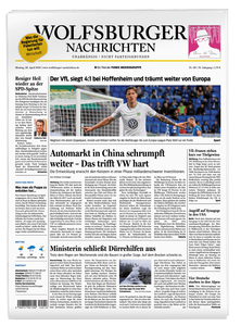 Titelblatt der Zeitschrift Wolfsburger Nachrichten