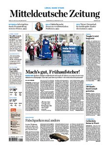 Titelblatt der Zeitschrift Mitteldeutsche Zeitung