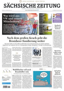 Titelblatt der Zeitschrift Sächsische Zeitung