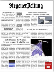 Titelblatt der Zeitschrift Siegener Zeitung
