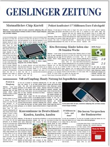 Titelblatt der Zeitschrift Geislinger Zeitung