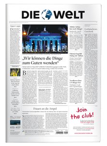 Titelblatt der Zeitschrift DIE WELT im Prämienabo