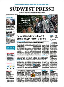 Titelblatt der Zeitschrift Südwest Presse