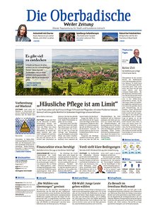 Titelblatt der Zeitschrift Die Oberbadische / Weiler Zeitung