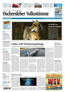 Titelblatt der Zeitschrift Oschersleber Volksstimme