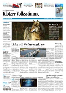 Titelblatt der Zeitschrift Klötzer Volksstimme