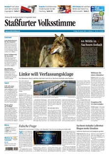 Titelblatt der Zeitschrift Staßfurter Volksstimme