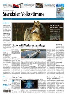 Titelblatt der Zeitschrift Stendaler Volksstimme