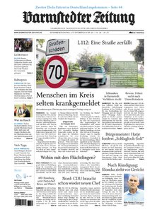 Titelblatt der Zeitschrift Barmstedter Zeitung